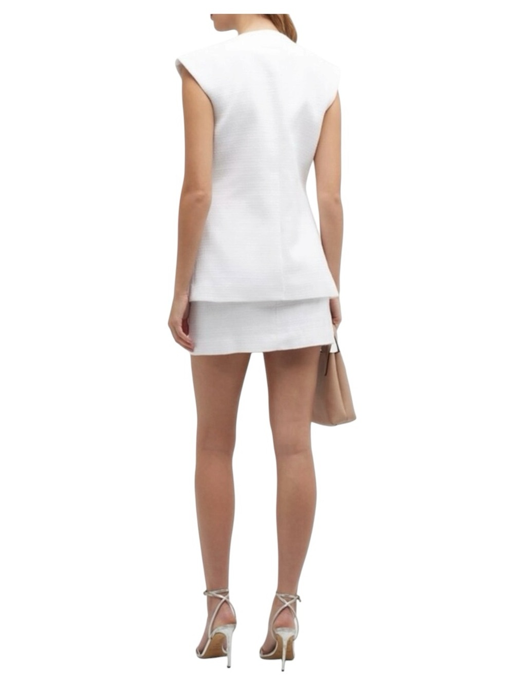 NEW VERONICA BEARD White Tamara Sleeveless Vest with Gold Medallion Miller 8 - Picture 6 of 13
